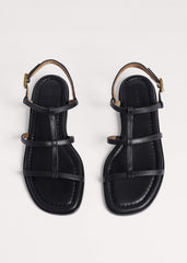 Black Caged Flat Sandal