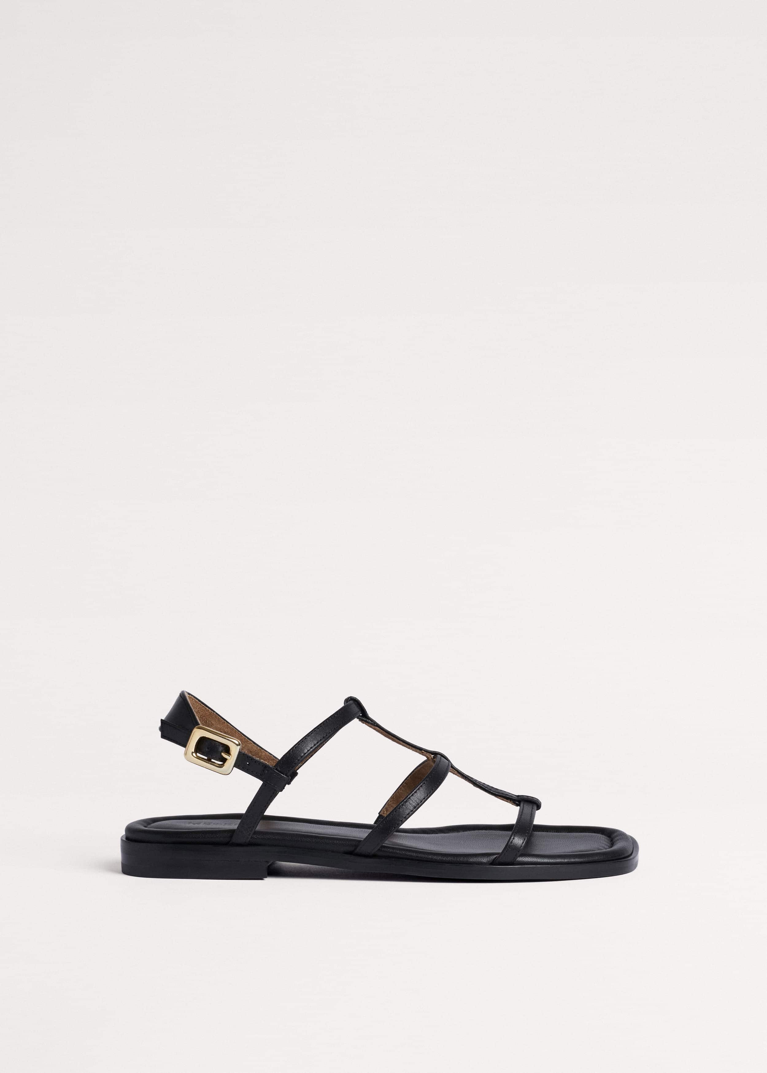 Black Caged Flat Sandal