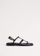 Black Caged Flat Sandal