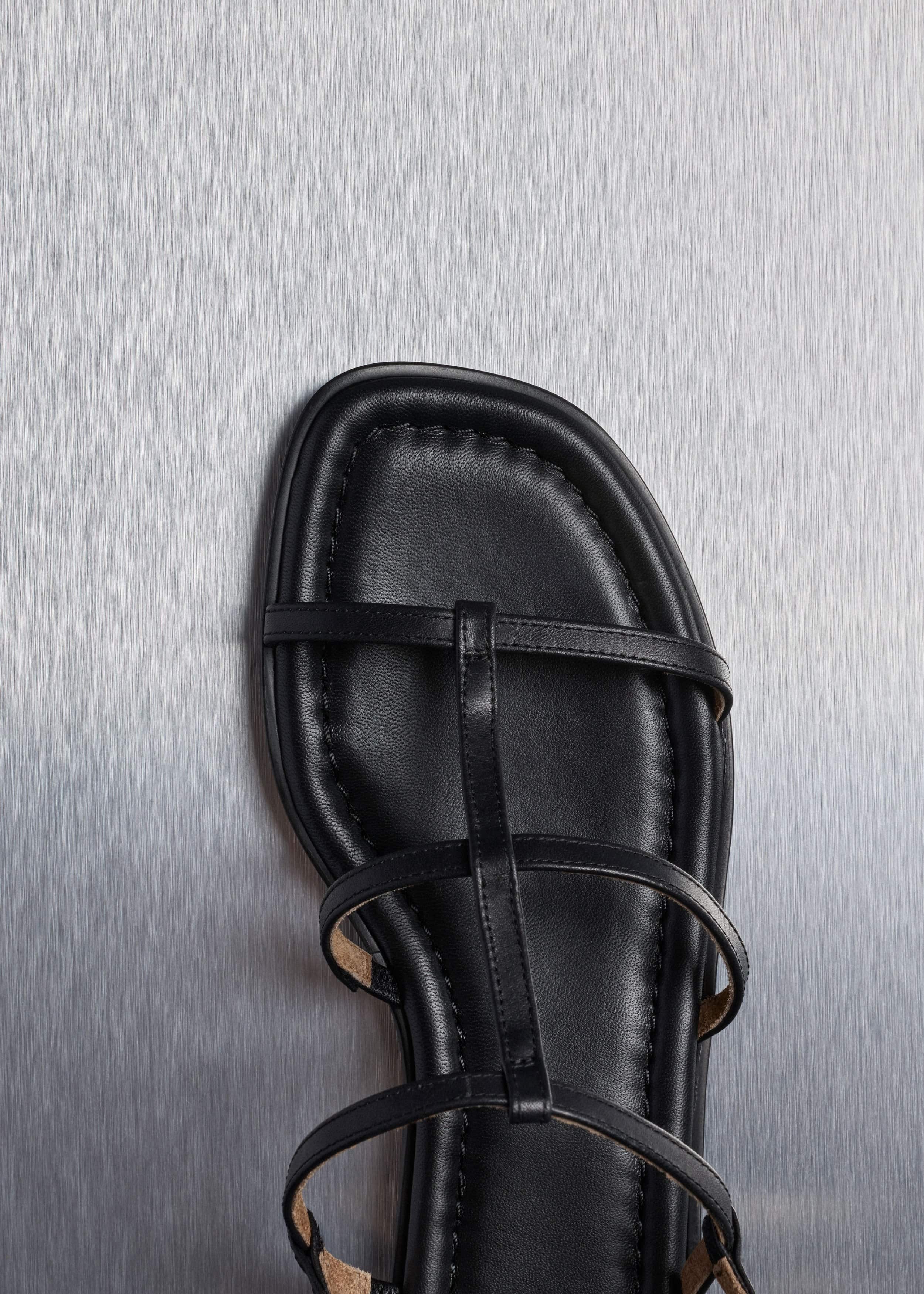 Black Caged Flat Sandal