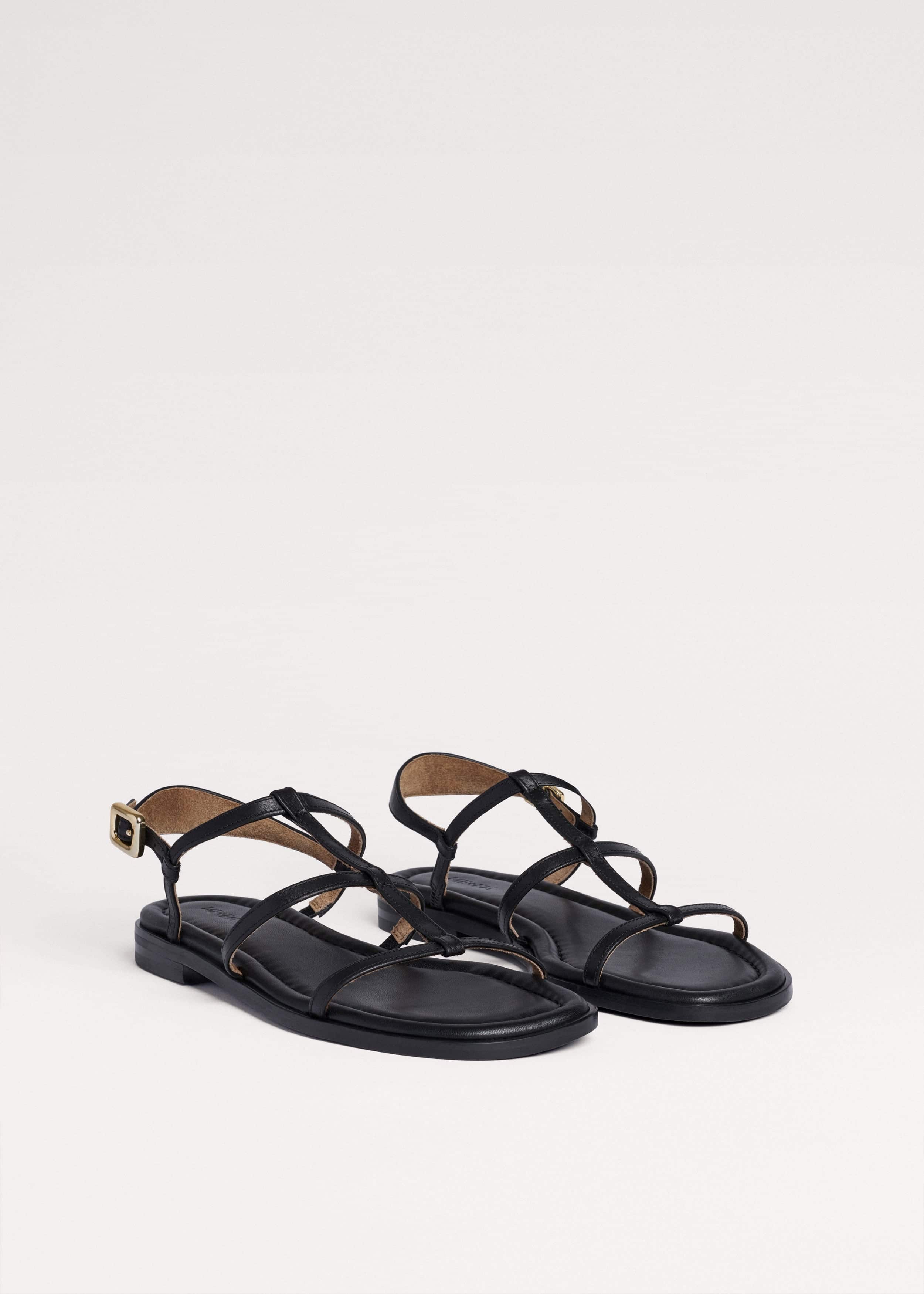 Black Caged Flat Sandal