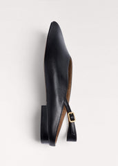 Black Peep Toe Flat