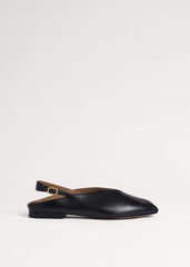 Black Peep Toe Flat