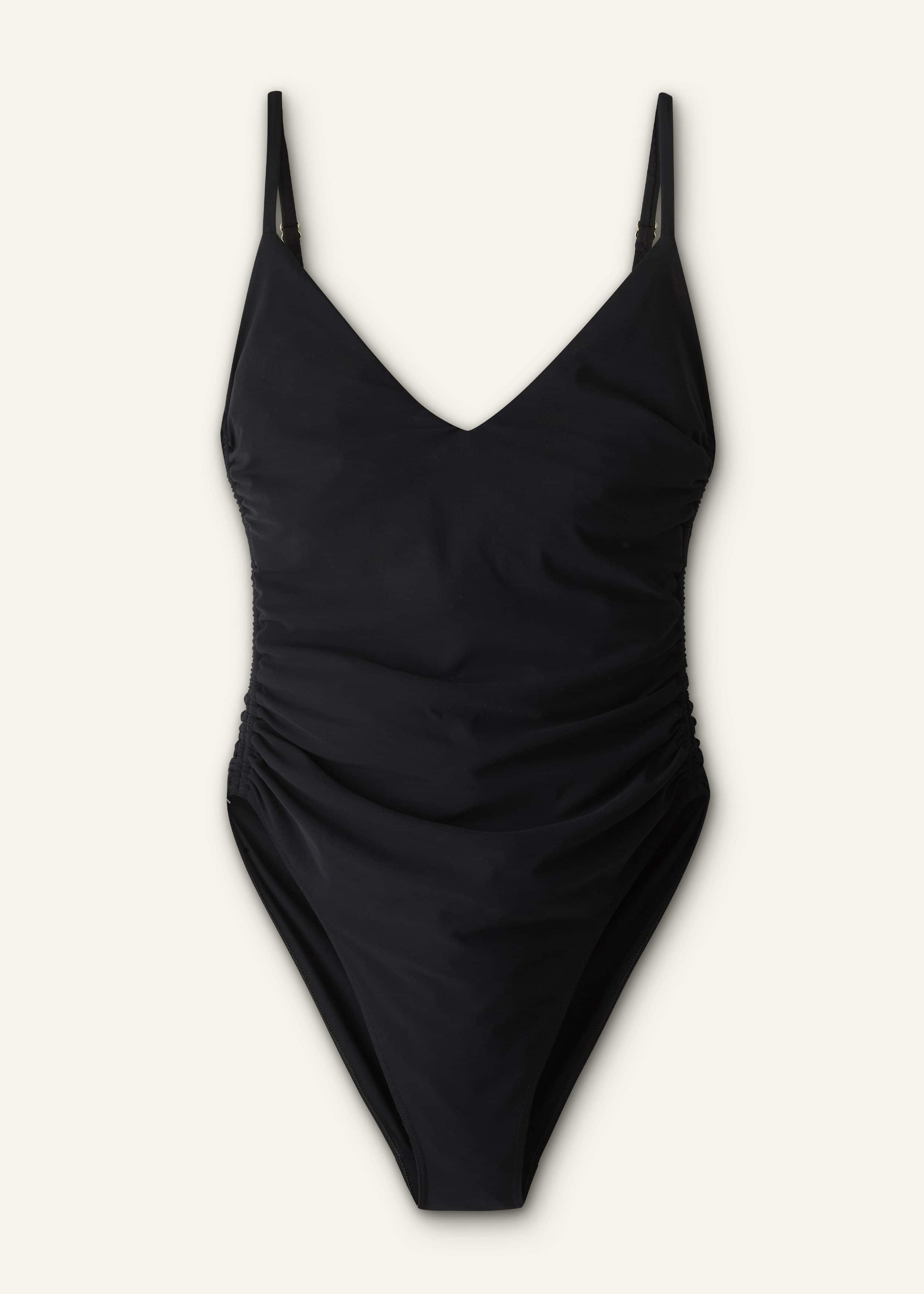Black Ruched Swimsuit