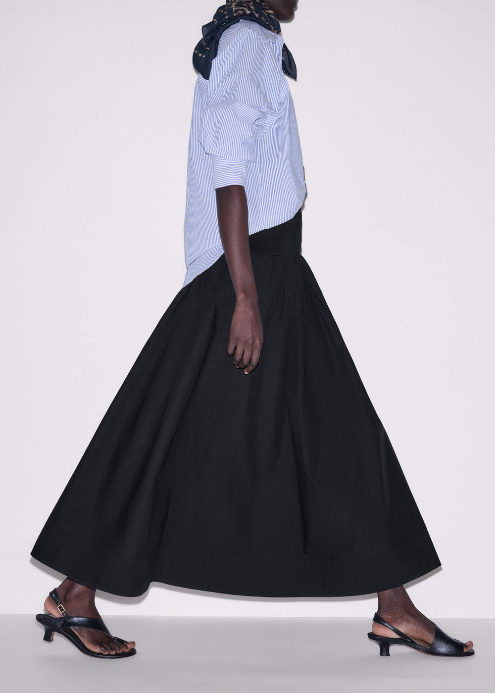 Black Mixed Media Maxi Skirt