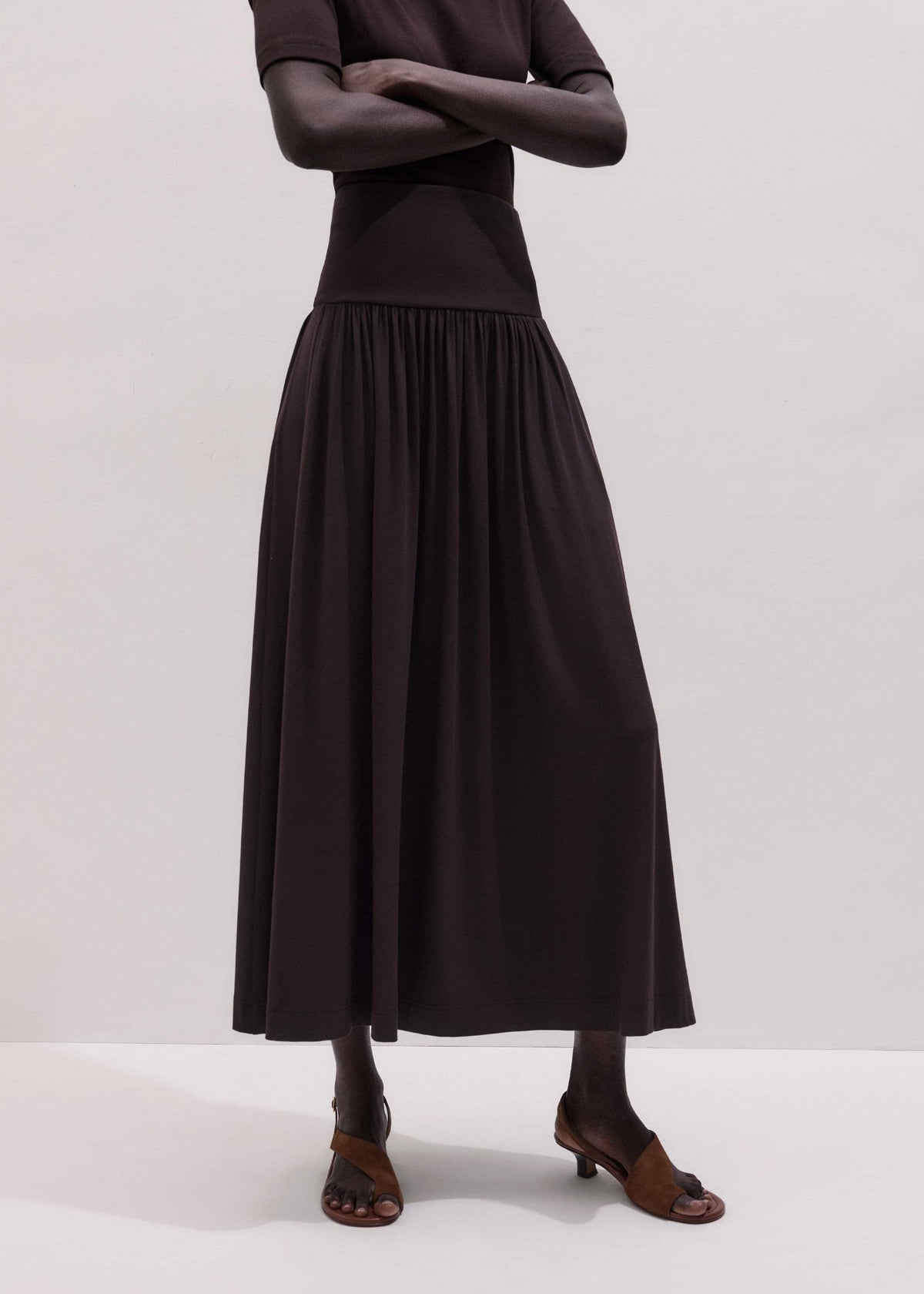 Brown Soft Sculpt Maxi Skirt