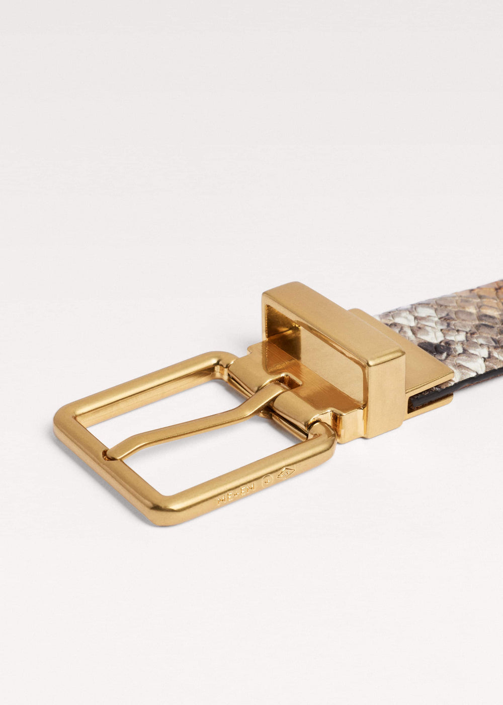 Tan Snake Print Reversible Belt