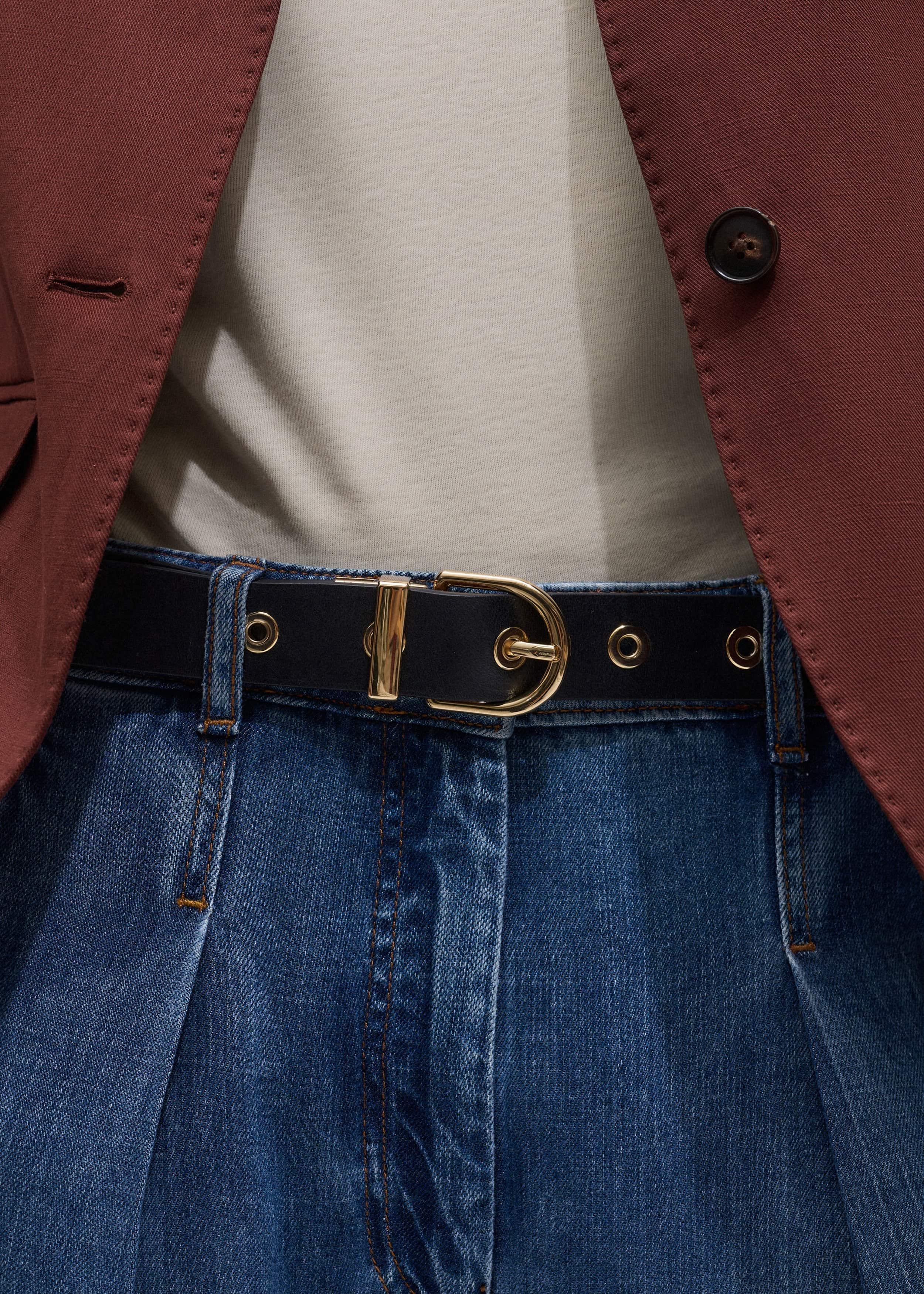 Black Reversible Eyelet Belt