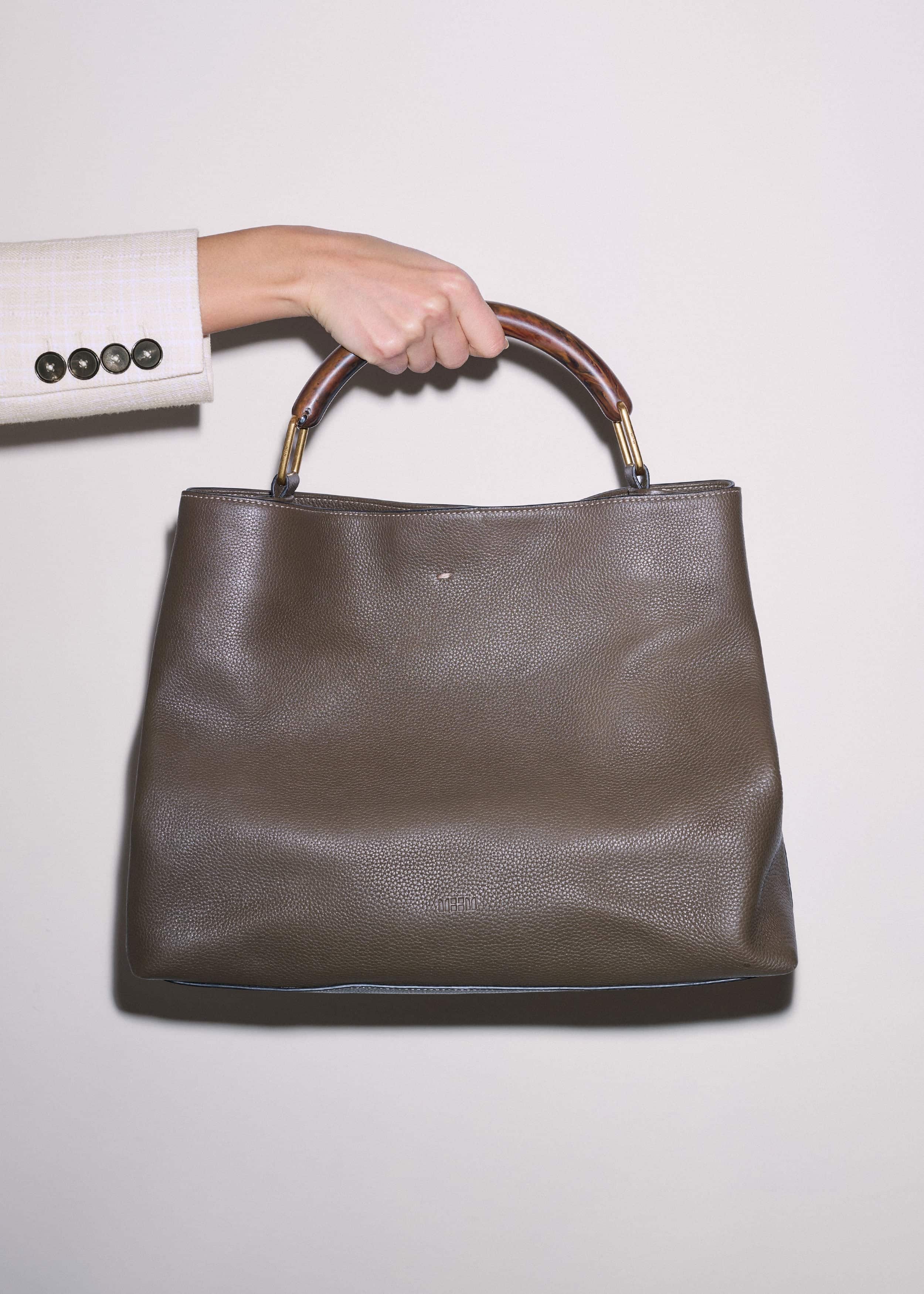 Olive Green Leather Soft Constructed Day Bag