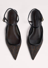 Brown Leopard Print Mesh Point-Toe Flat