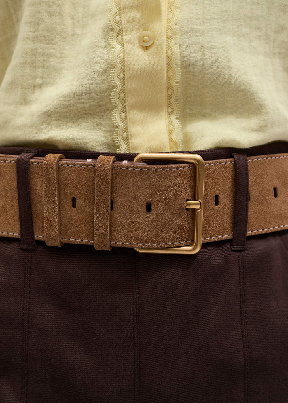 Brown Wide Waist Belt