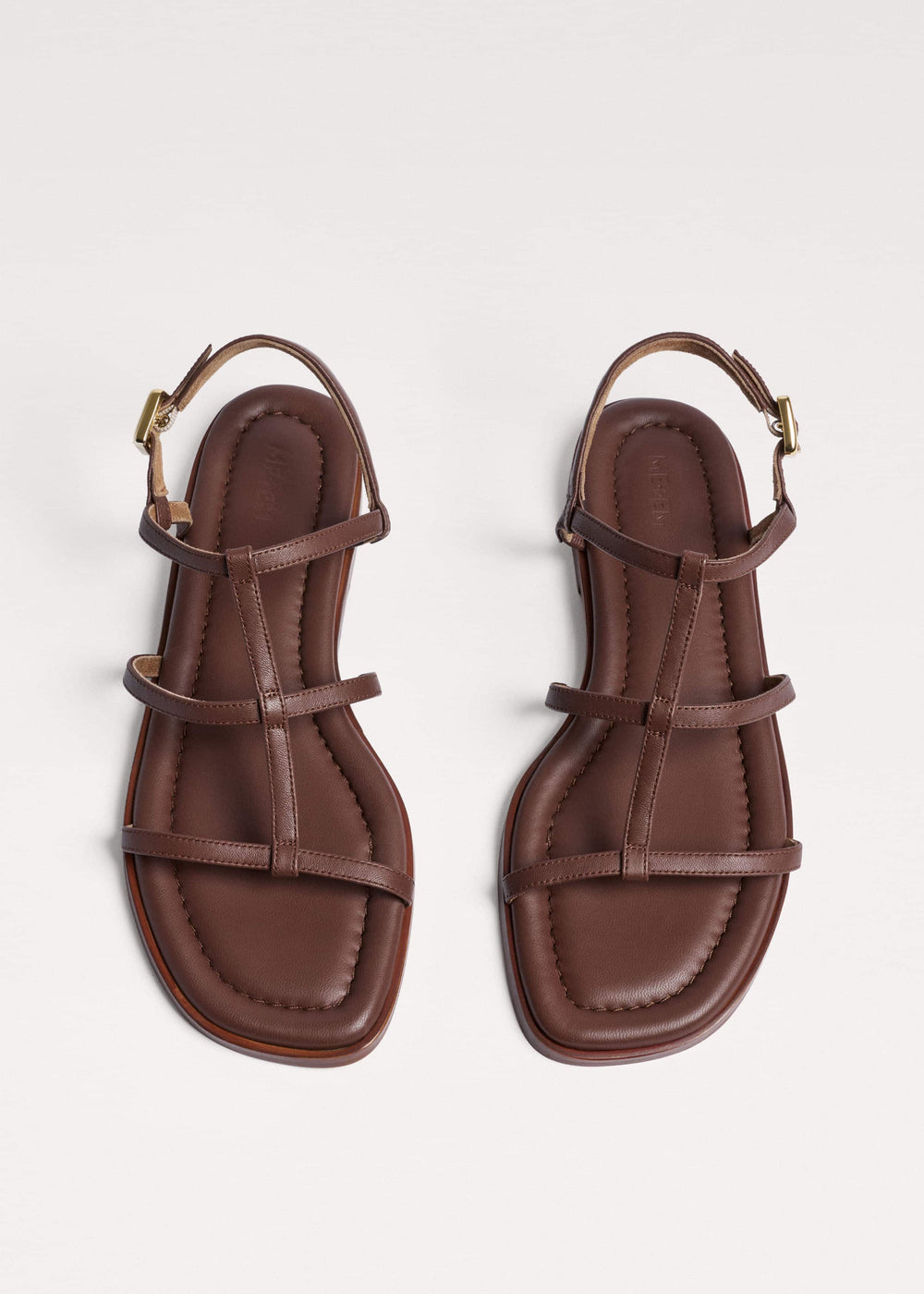 Dark Brown Caged Flat Sandal