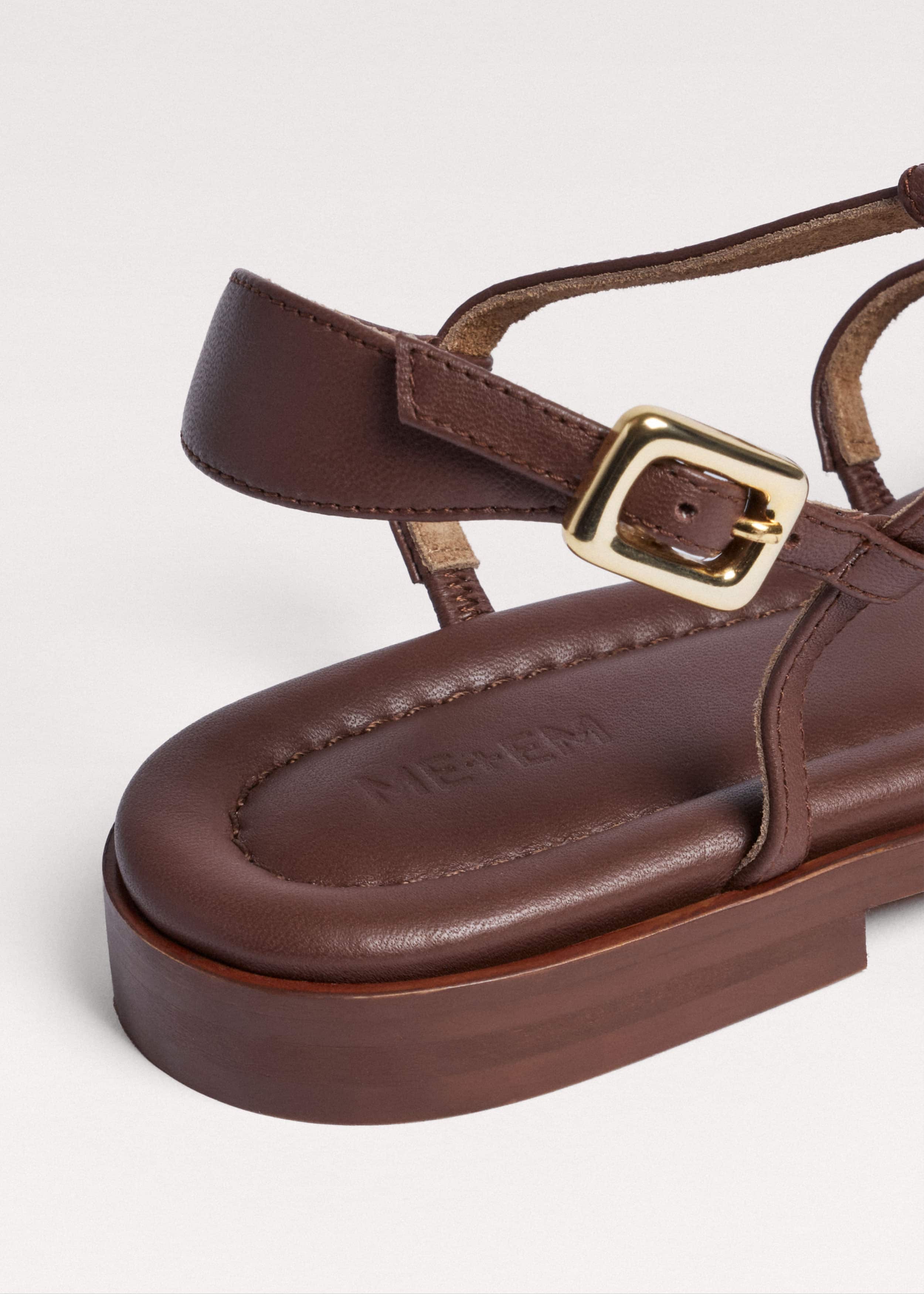 Dark Brown Caged Flat Sandal