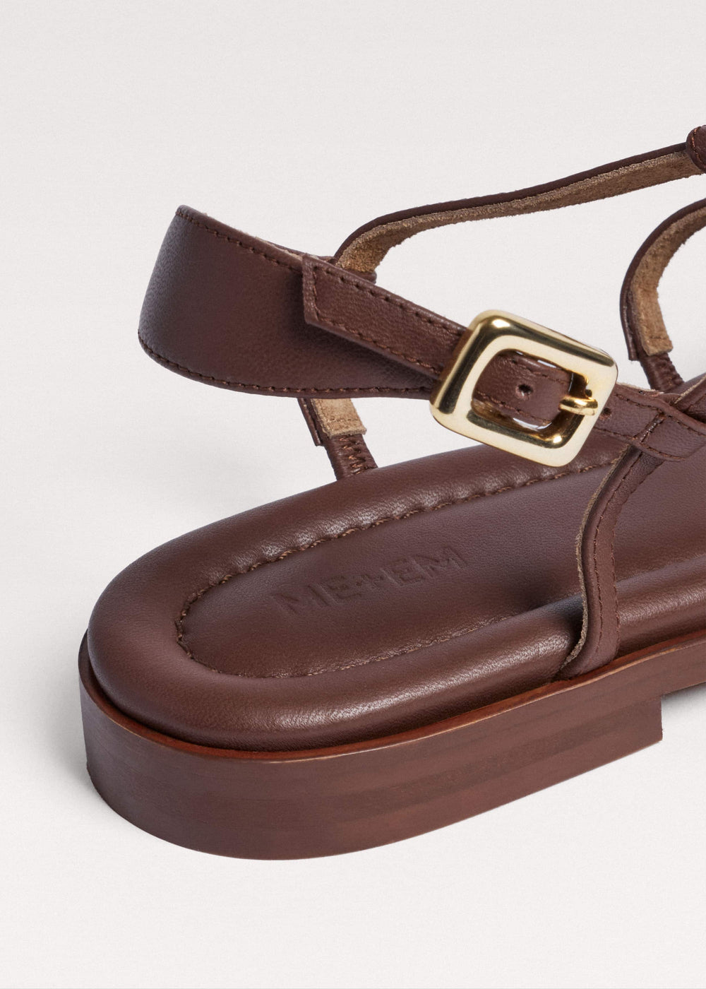 Dark Brown Caged Flat Sandal