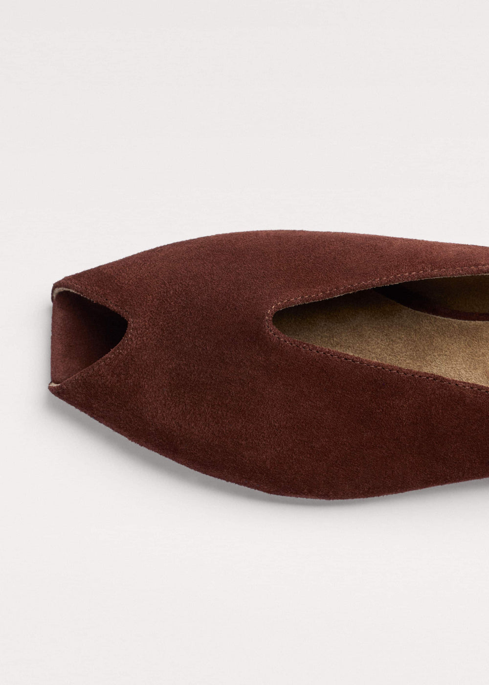 Cinnamon Brown Peep Toe Flat