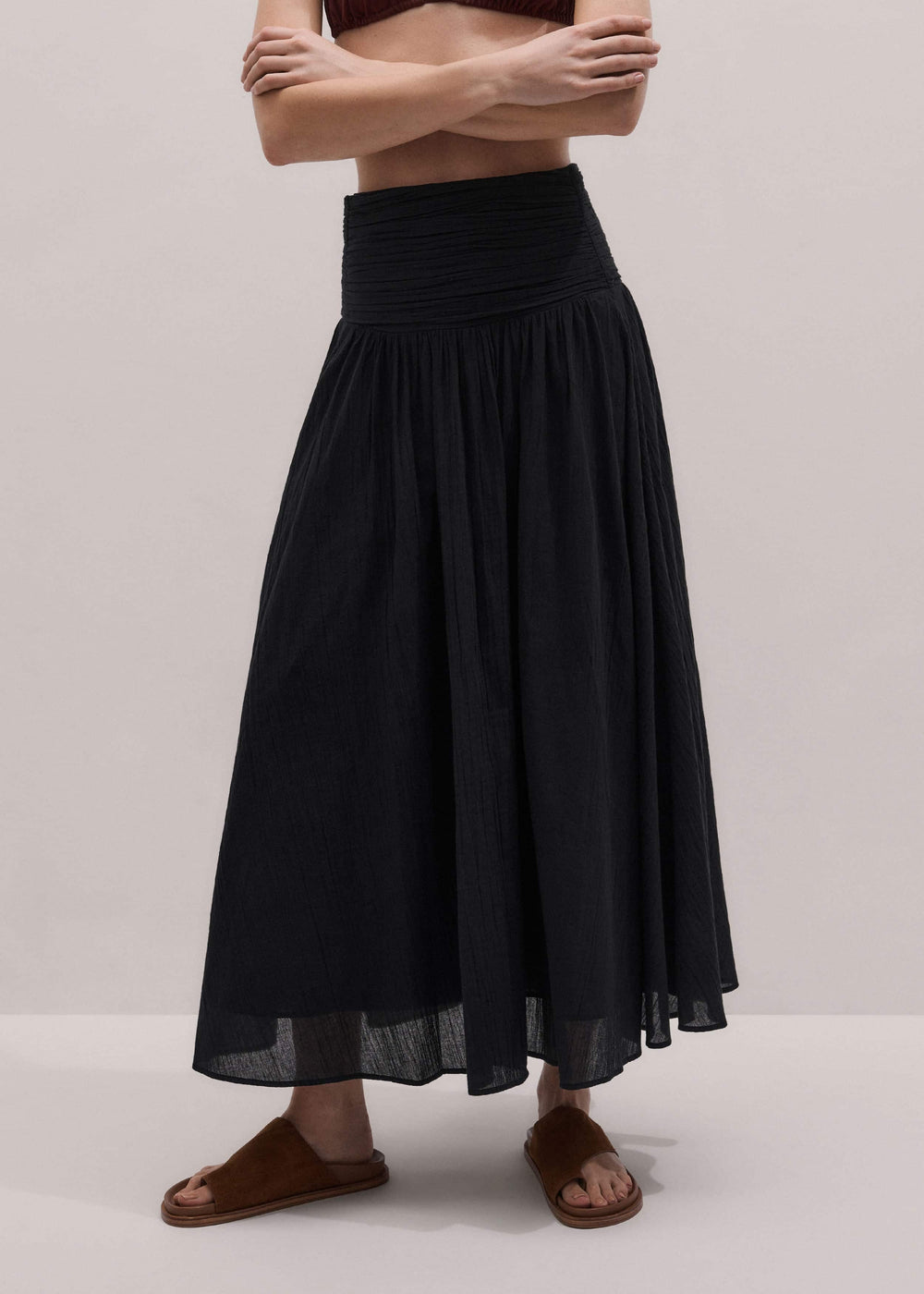 Black Relaxed Maxi Skirt