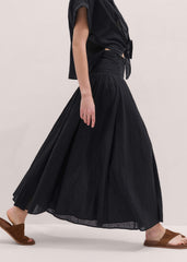 Black Relaxed Maxi Skirt