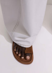 Tan Brown Asymmetric Sandal