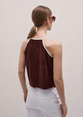 Cinnamon Brown Halterneck Top