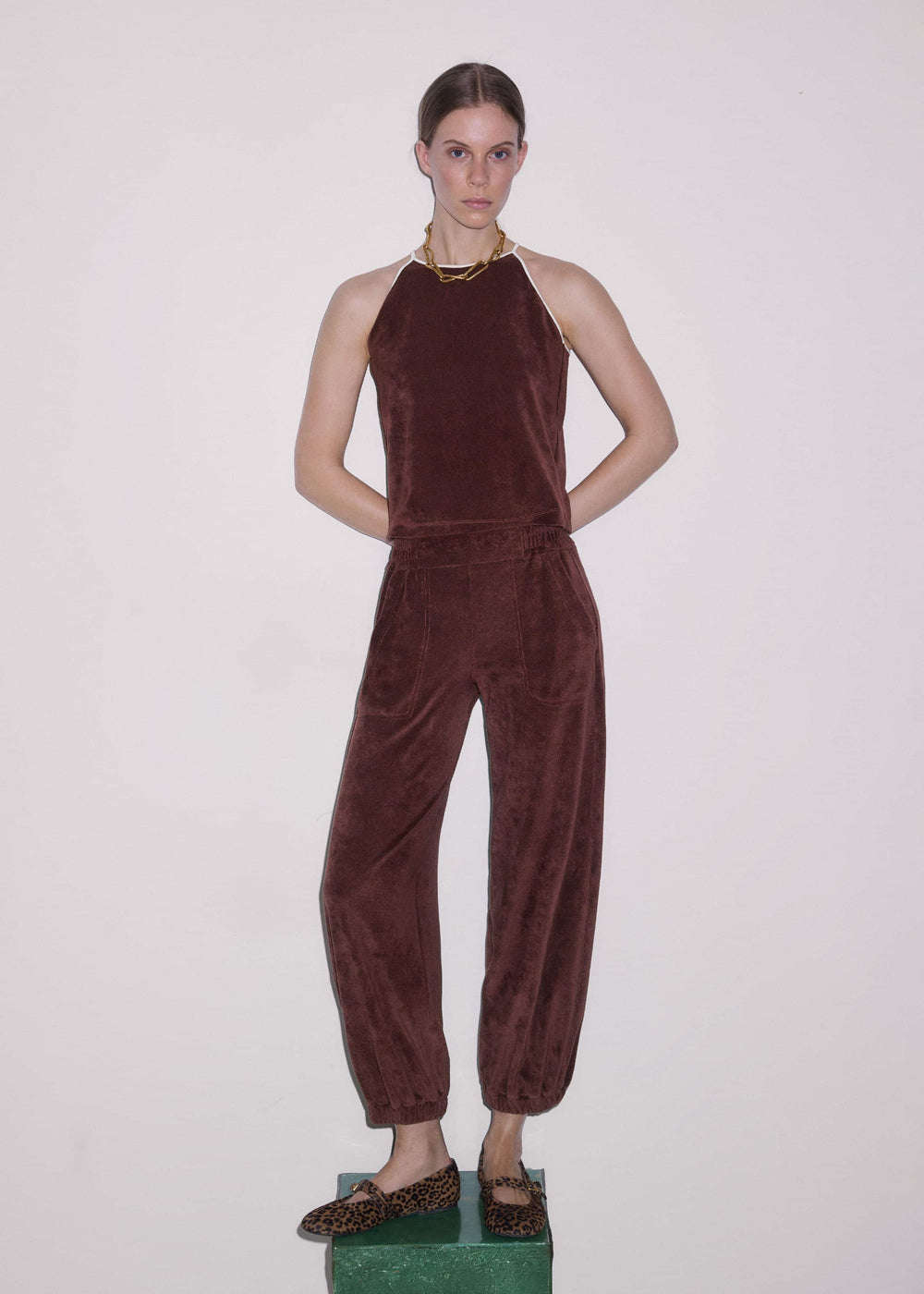 Cinnamon Brown Halterneck Top