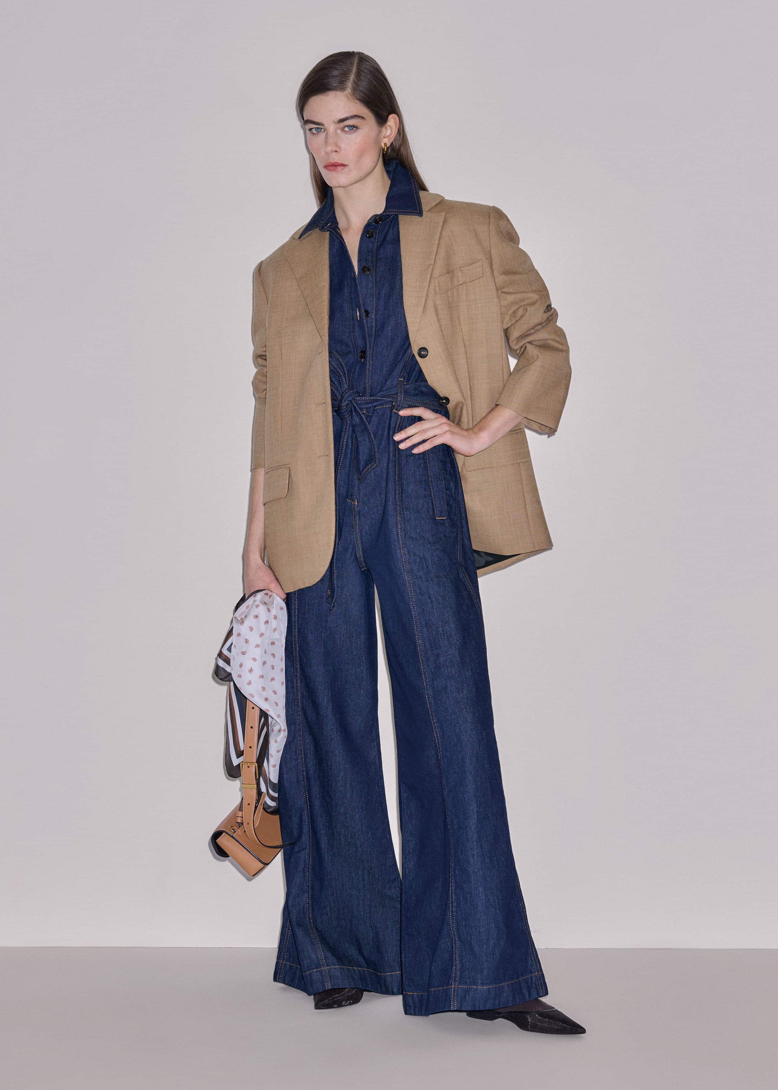 Blue Relaxed Wide-Leg AM-PM Jumpsuit