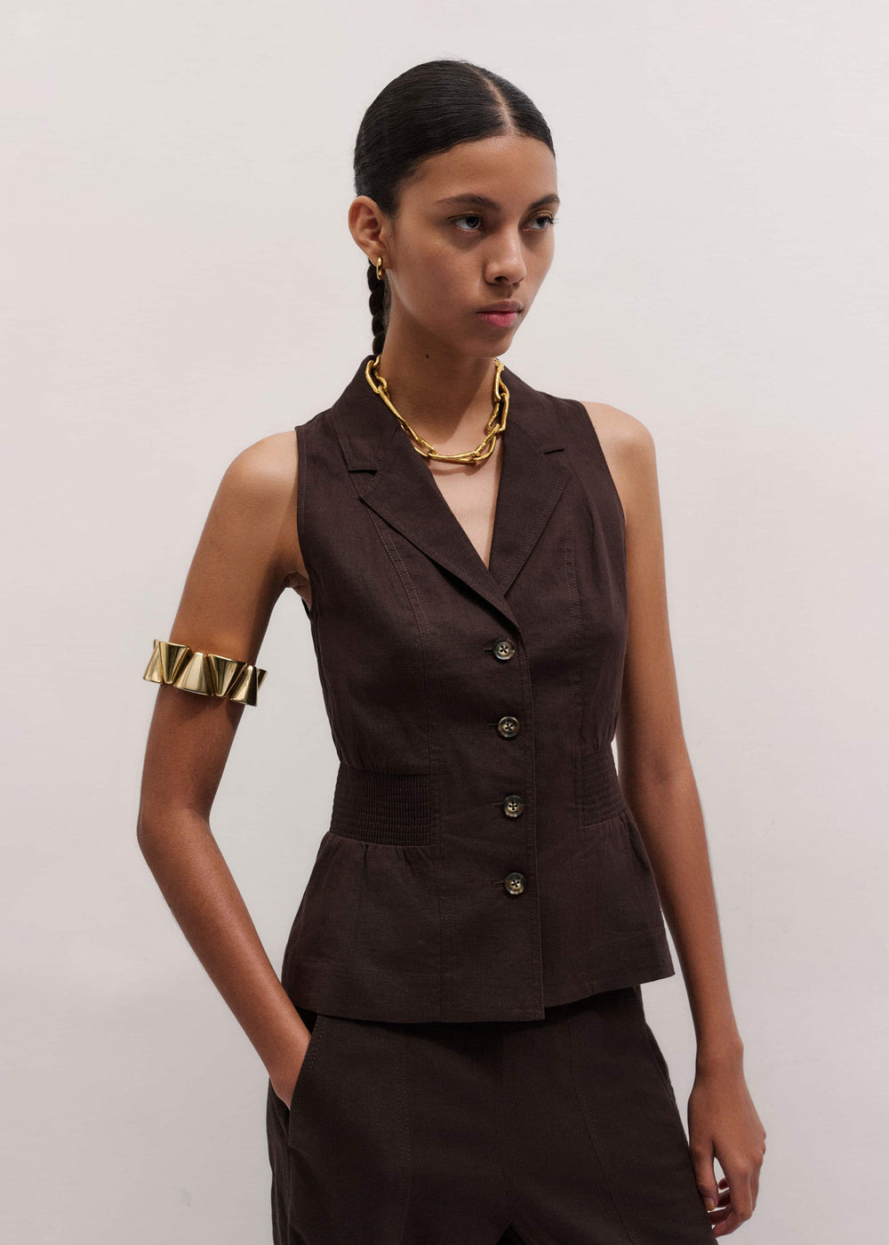 Brown Halterneck Vest