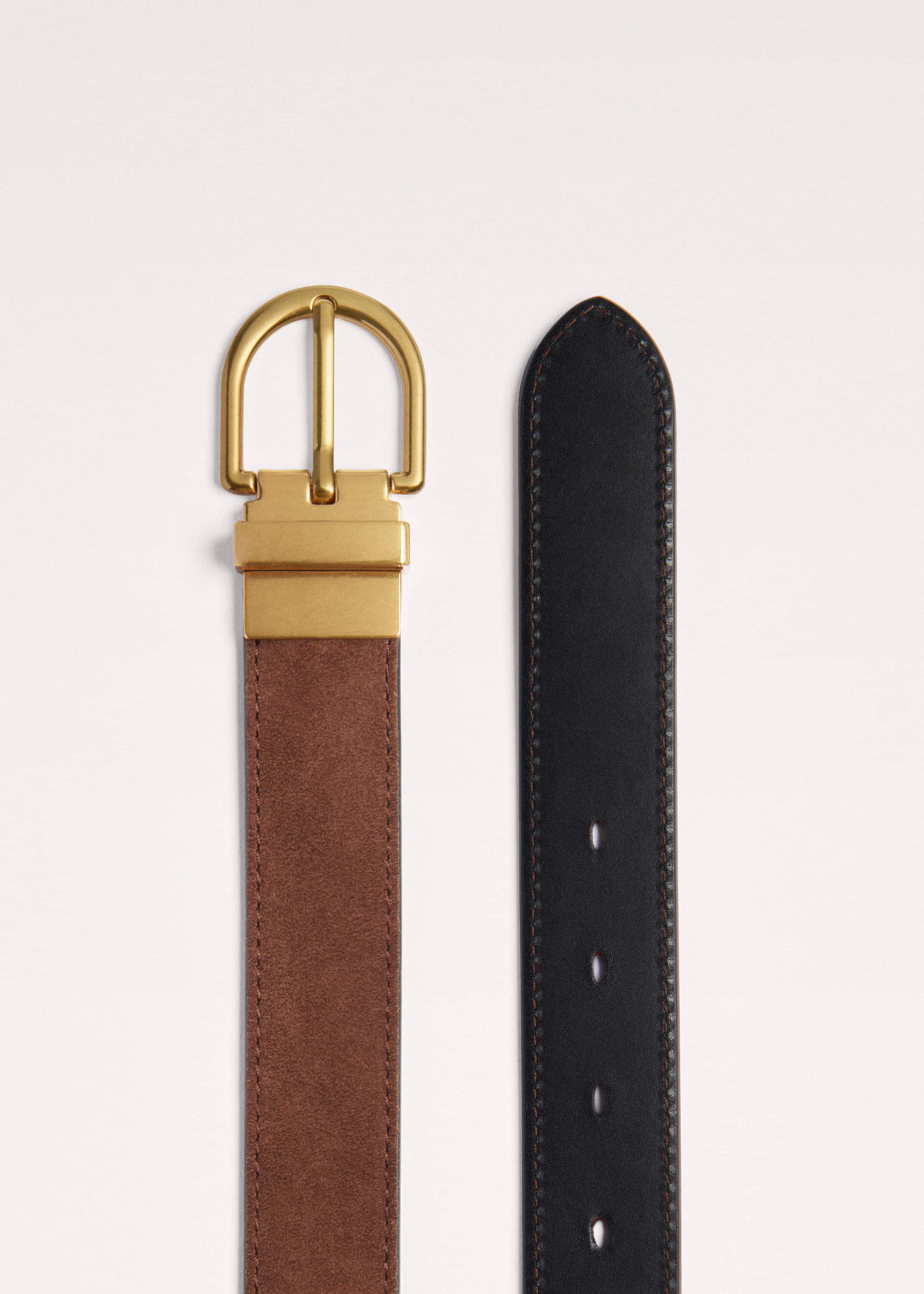 Chestnut Round Buckle Reversible Belt