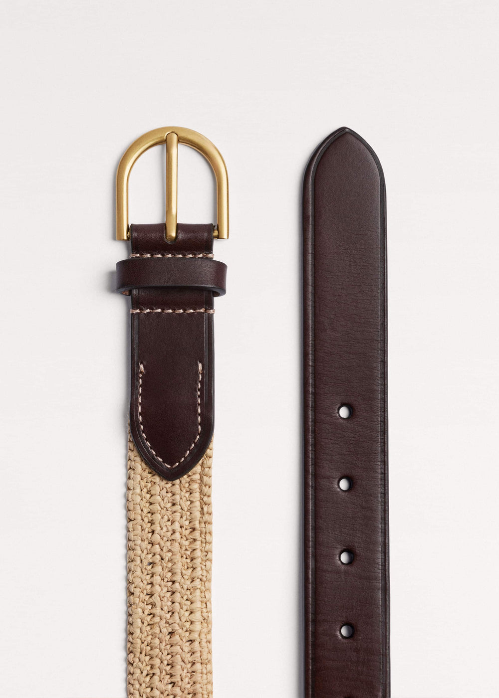 Natural Round Raffia Summer Belt