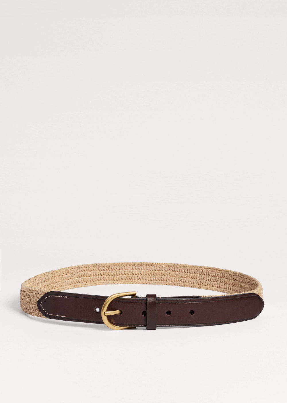 Natural Round Raffia Summer Belt
