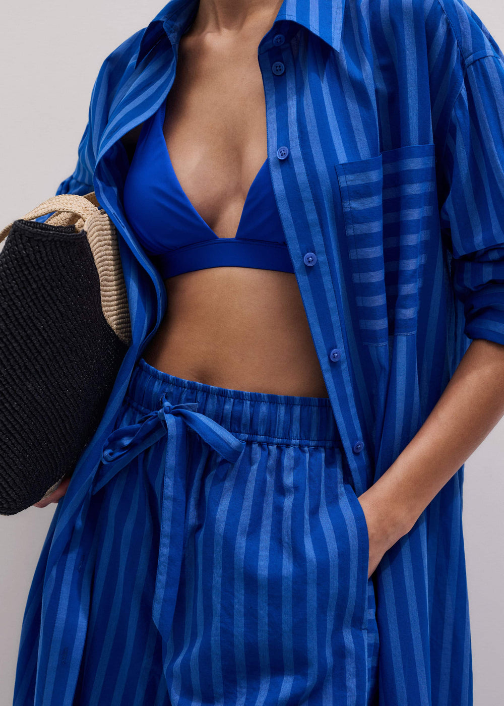 Blue Striped Beach Set