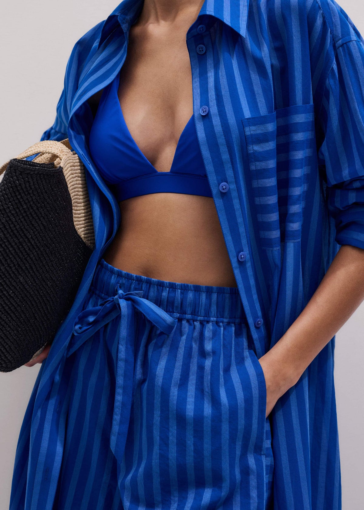 Blue Striped Beach Set
