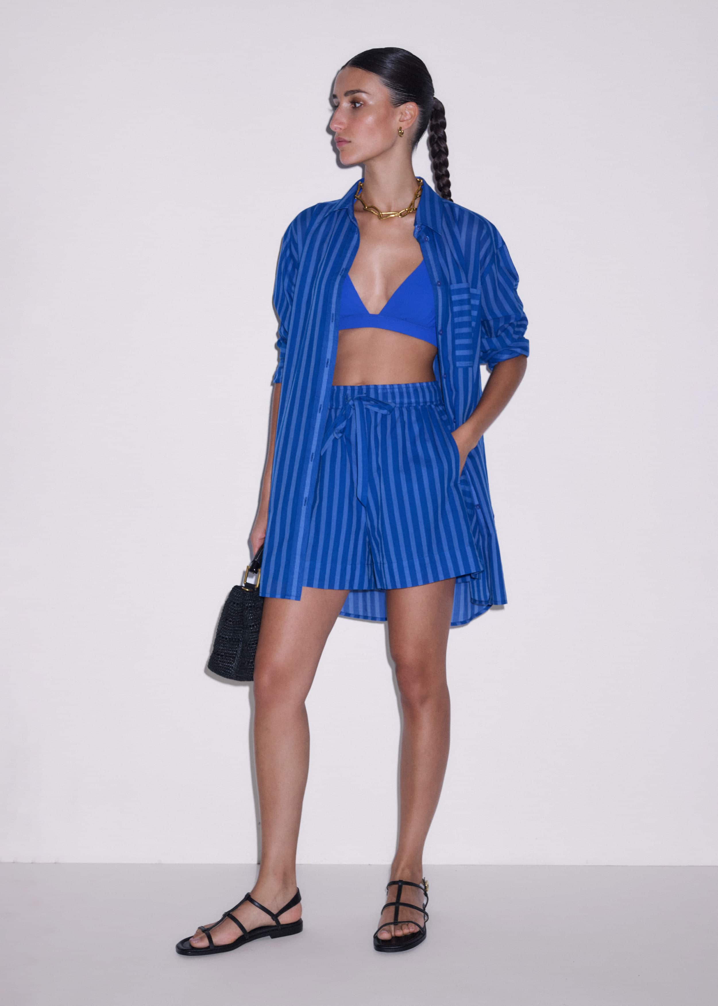 Blue Striped Beach Set