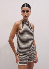 Cocoa Brown Stripe Short Co-ord