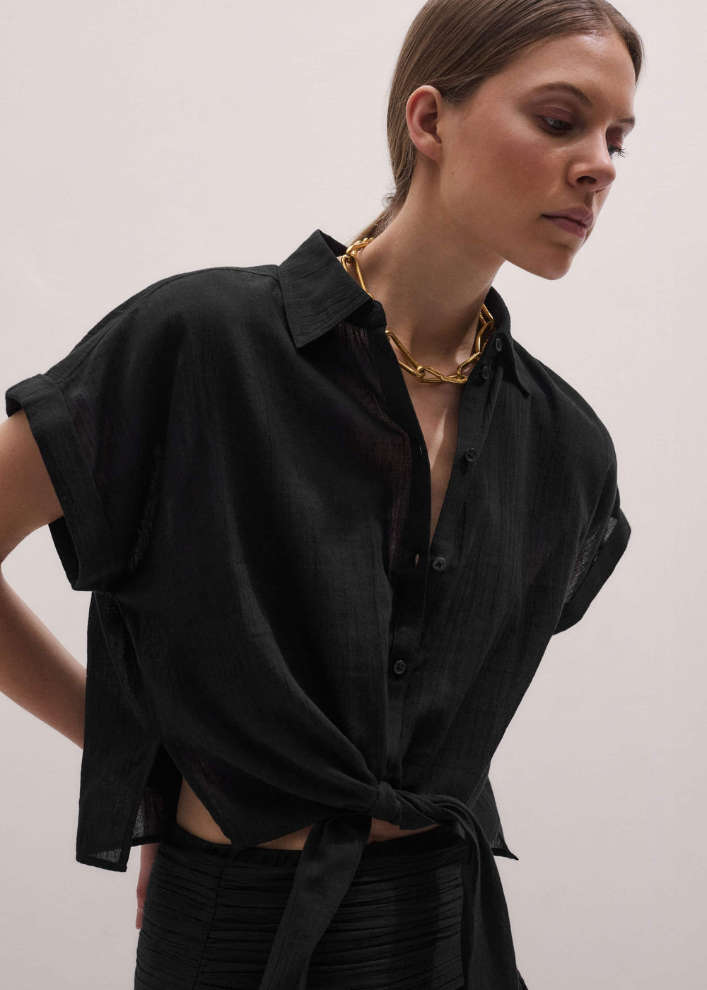 Black Beach Shirt Co-ord