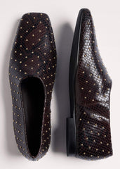 Brown Square Toe Slipper