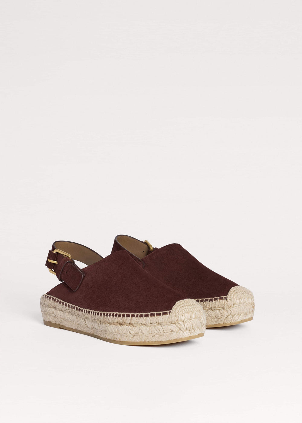 Dark Cinnamon Suede Slingback Espadrille