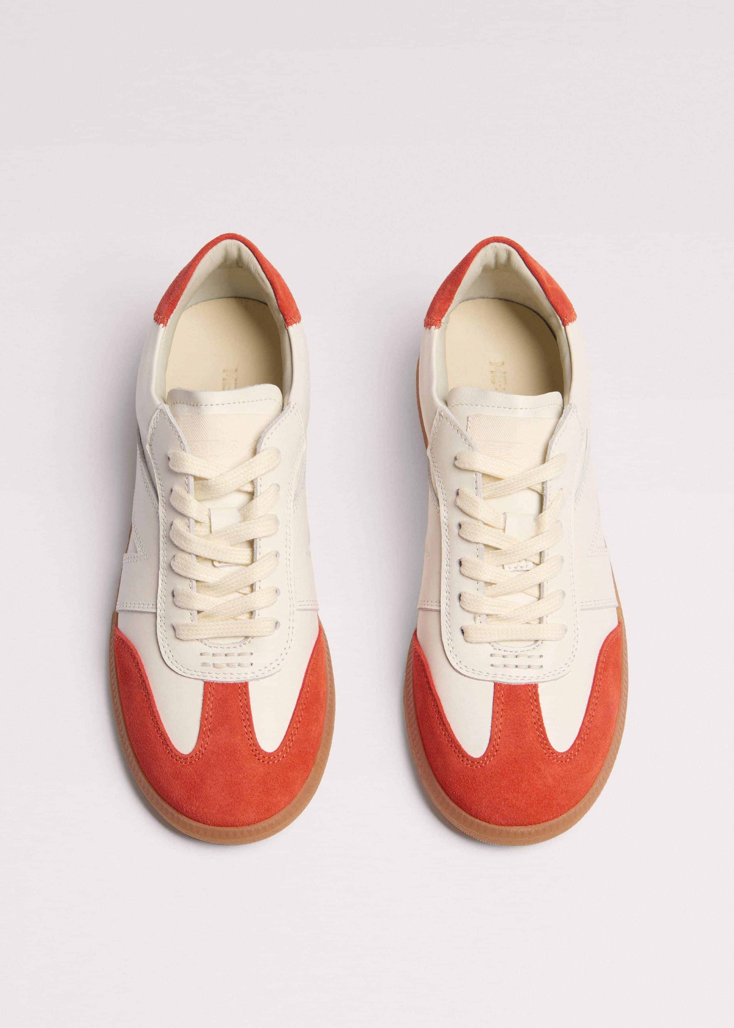 White + Orange Retro Trainer