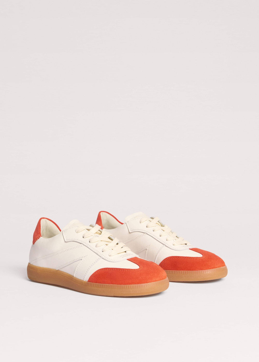 White + Orange Retro Trainer