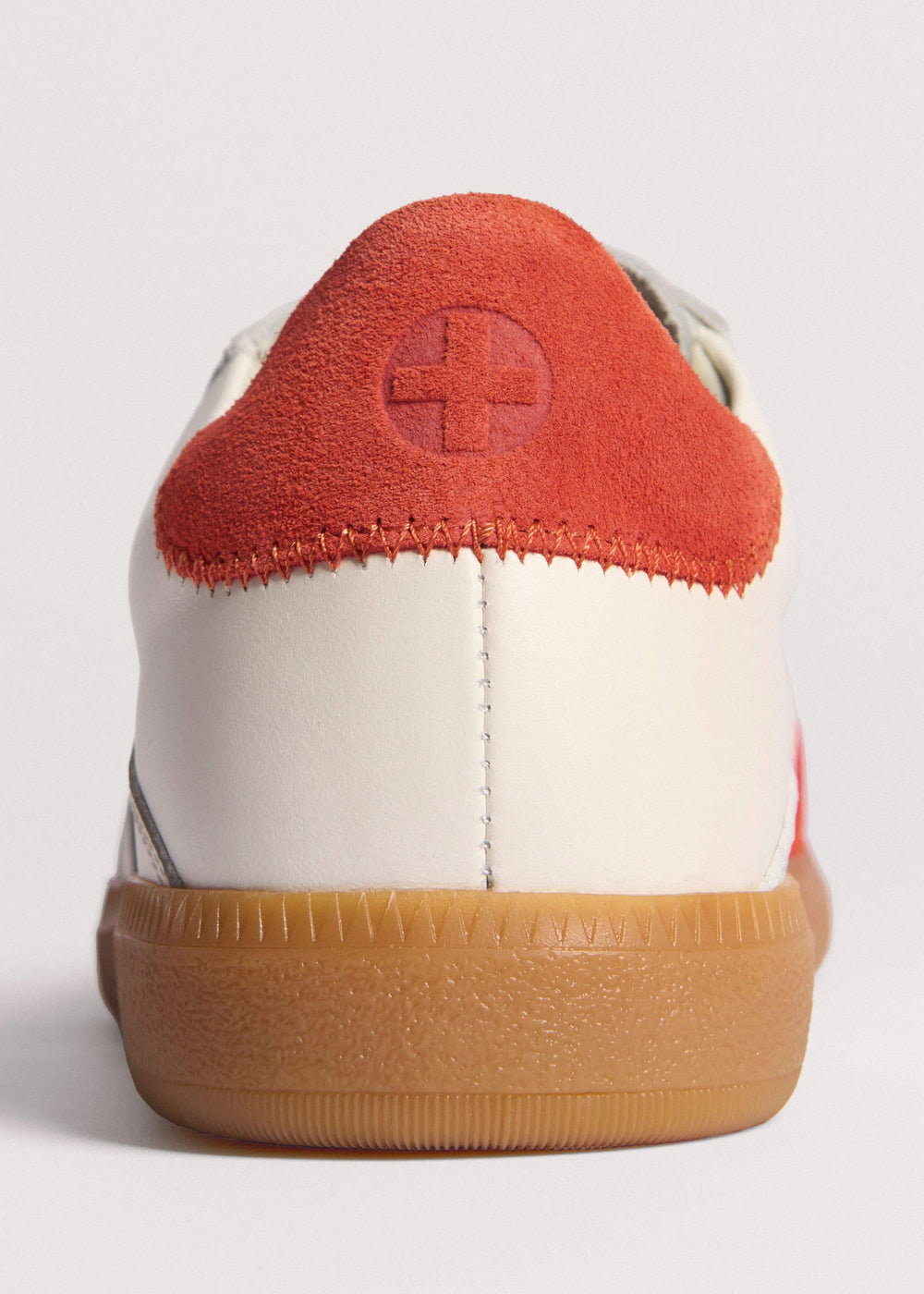White + Orange Retro Trainer