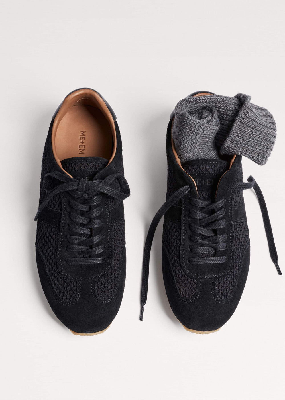 Black Mesh Retro Runner Sneaker