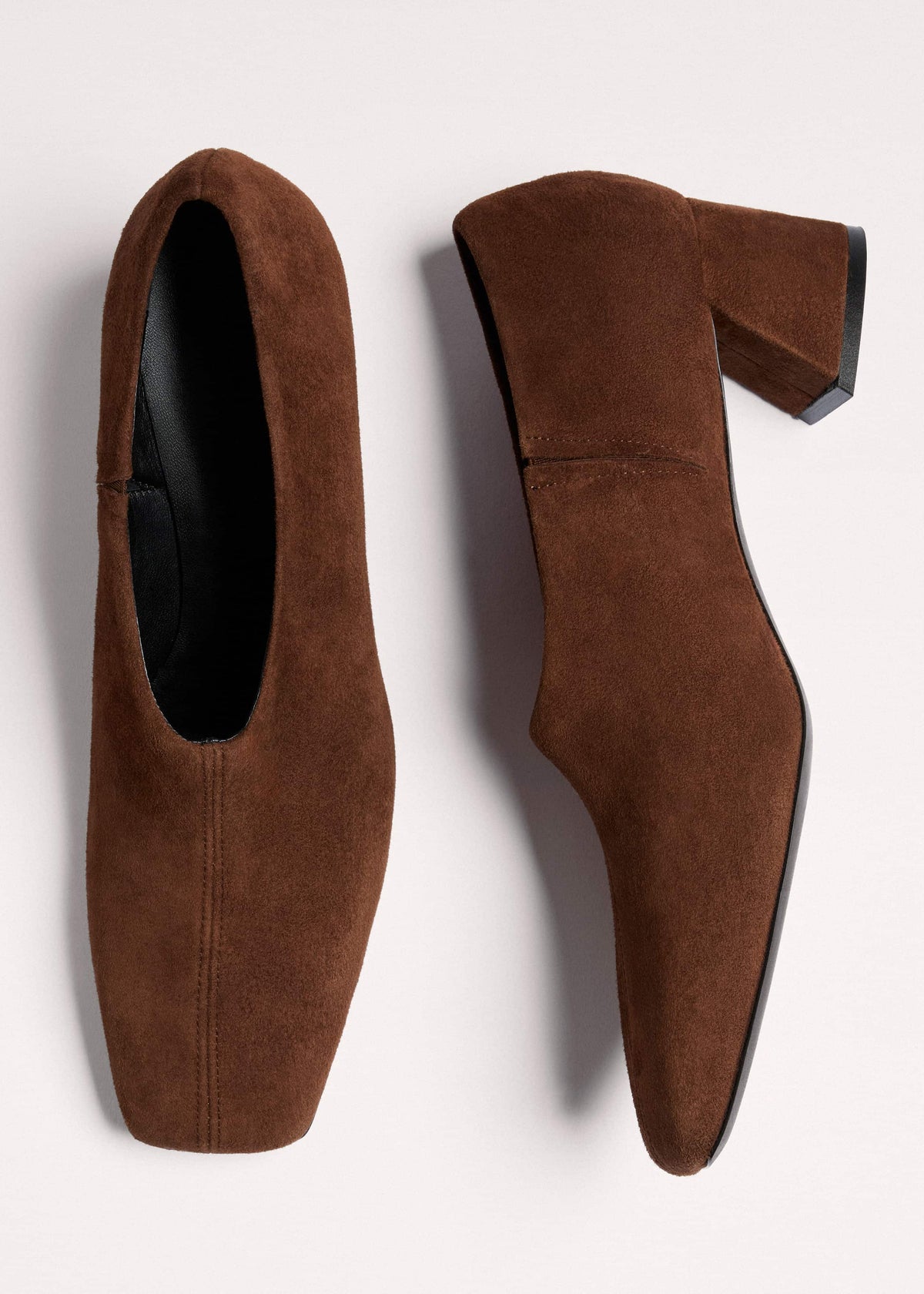 Brown High Front Block Heel