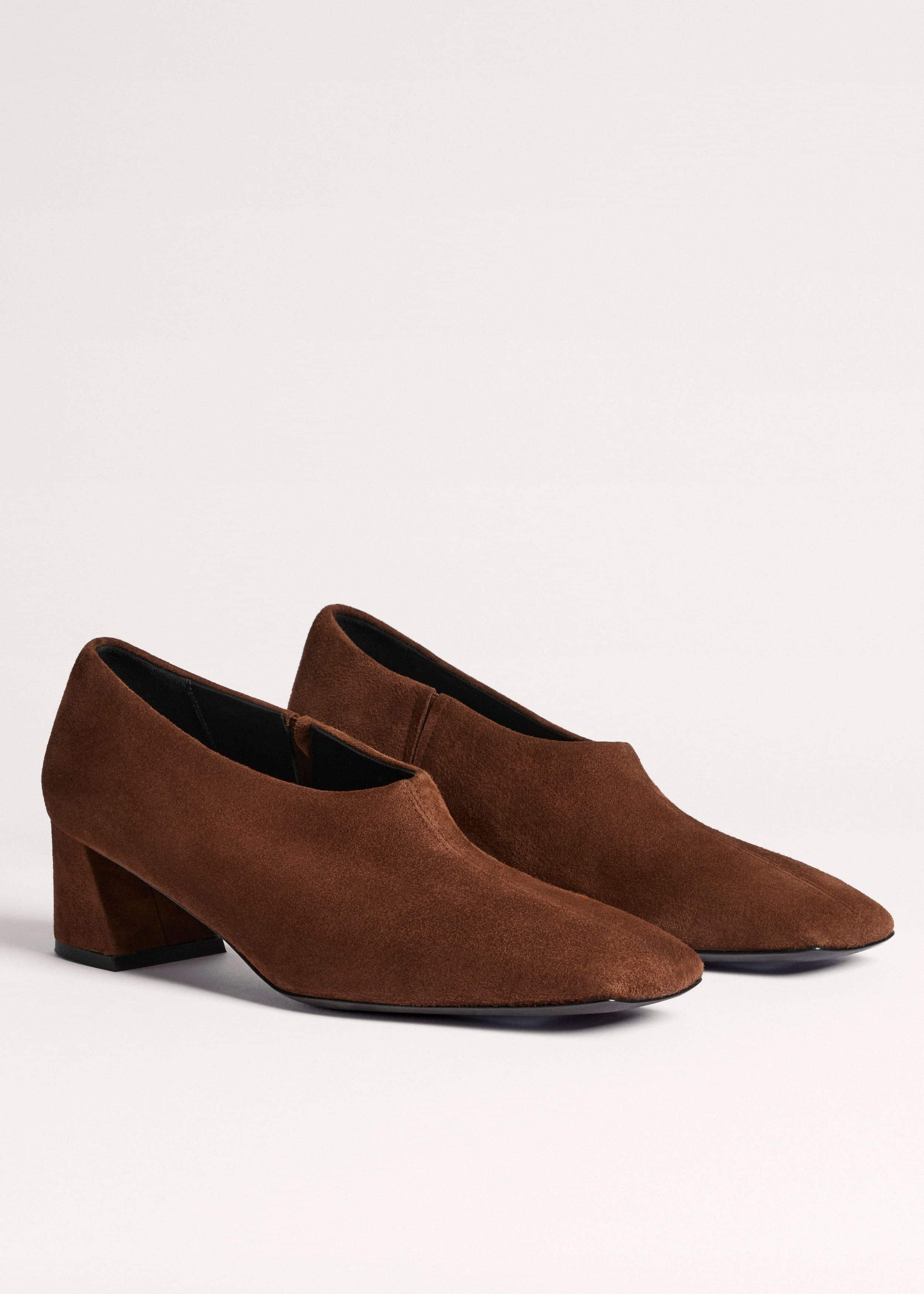 Brown High Front Block Heel