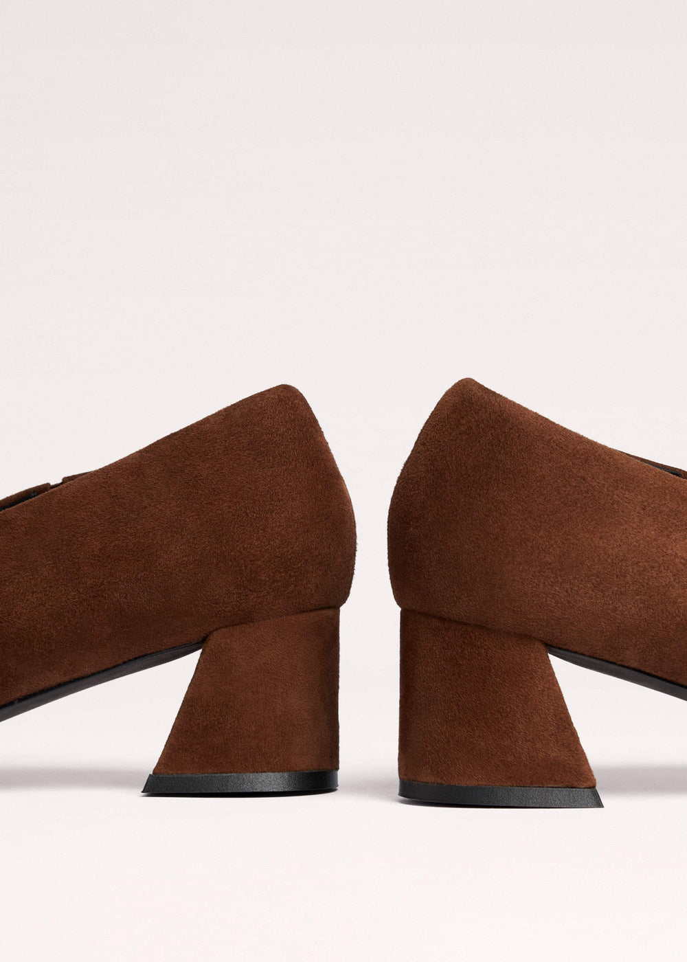 Brown High Front Block Heel