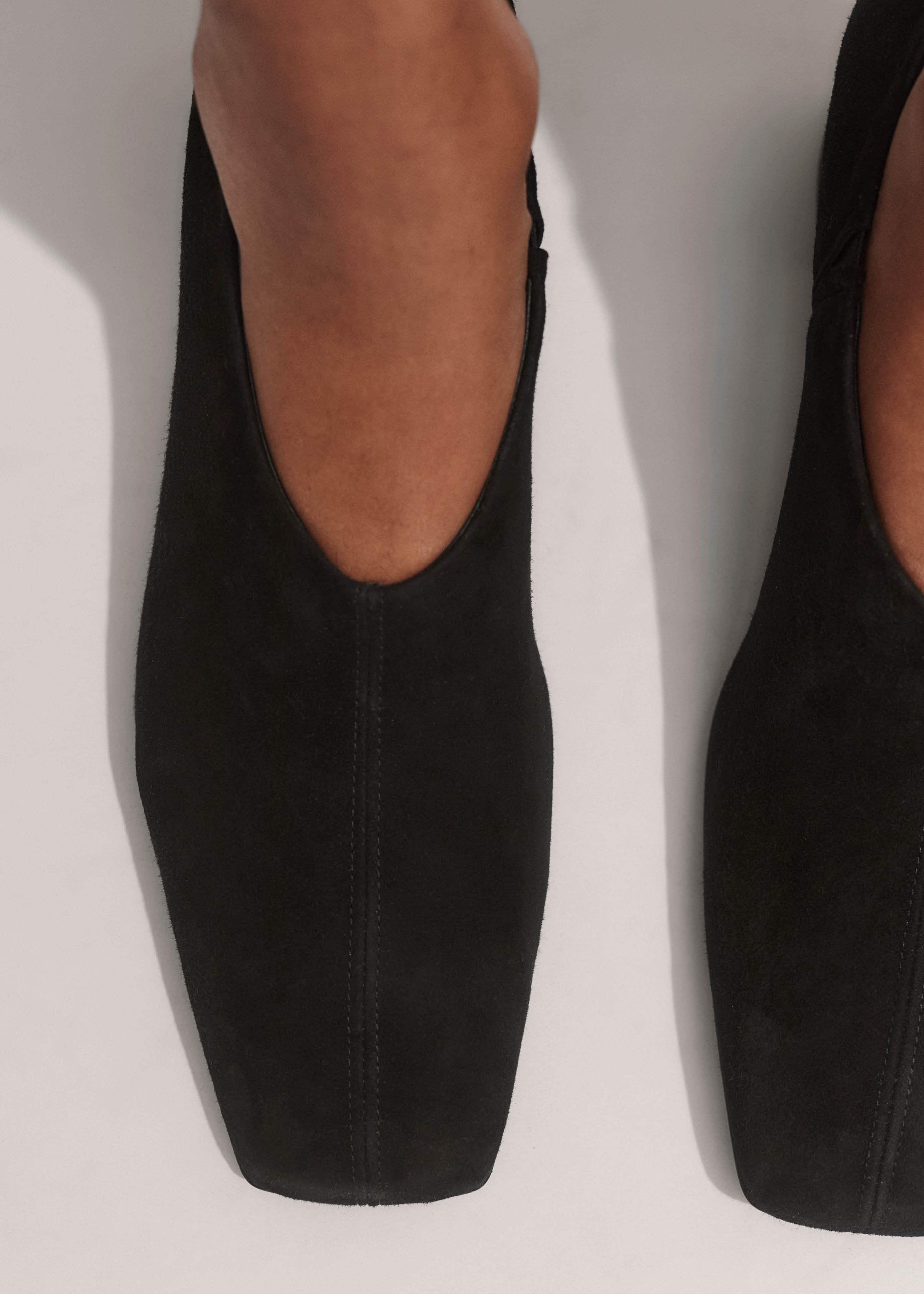Black High Front Block Heel