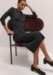 Black High Front Block Heel