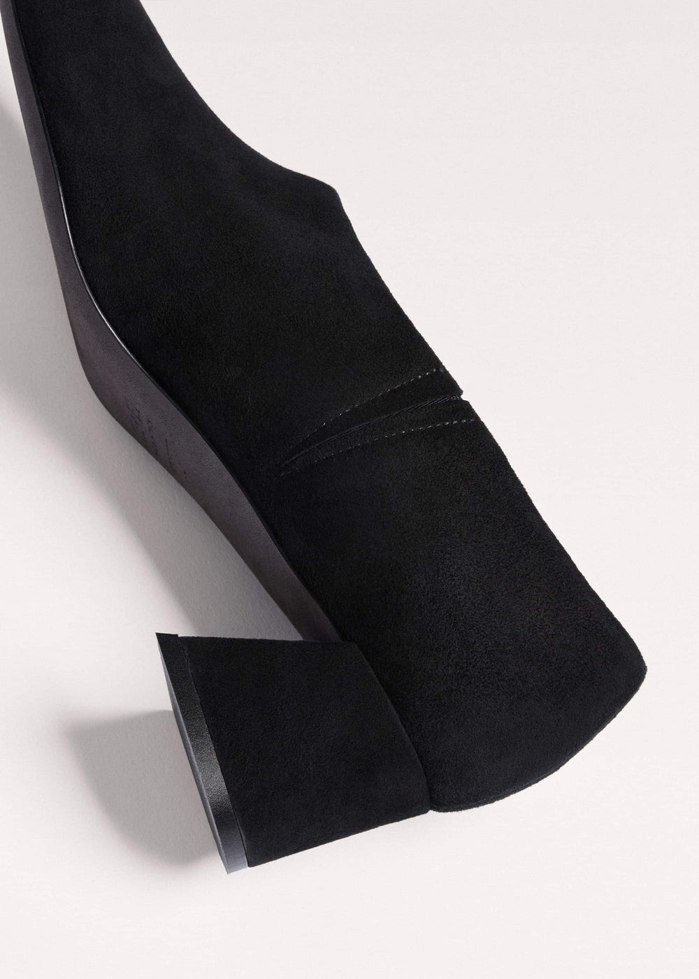 Black High Front Block Heel