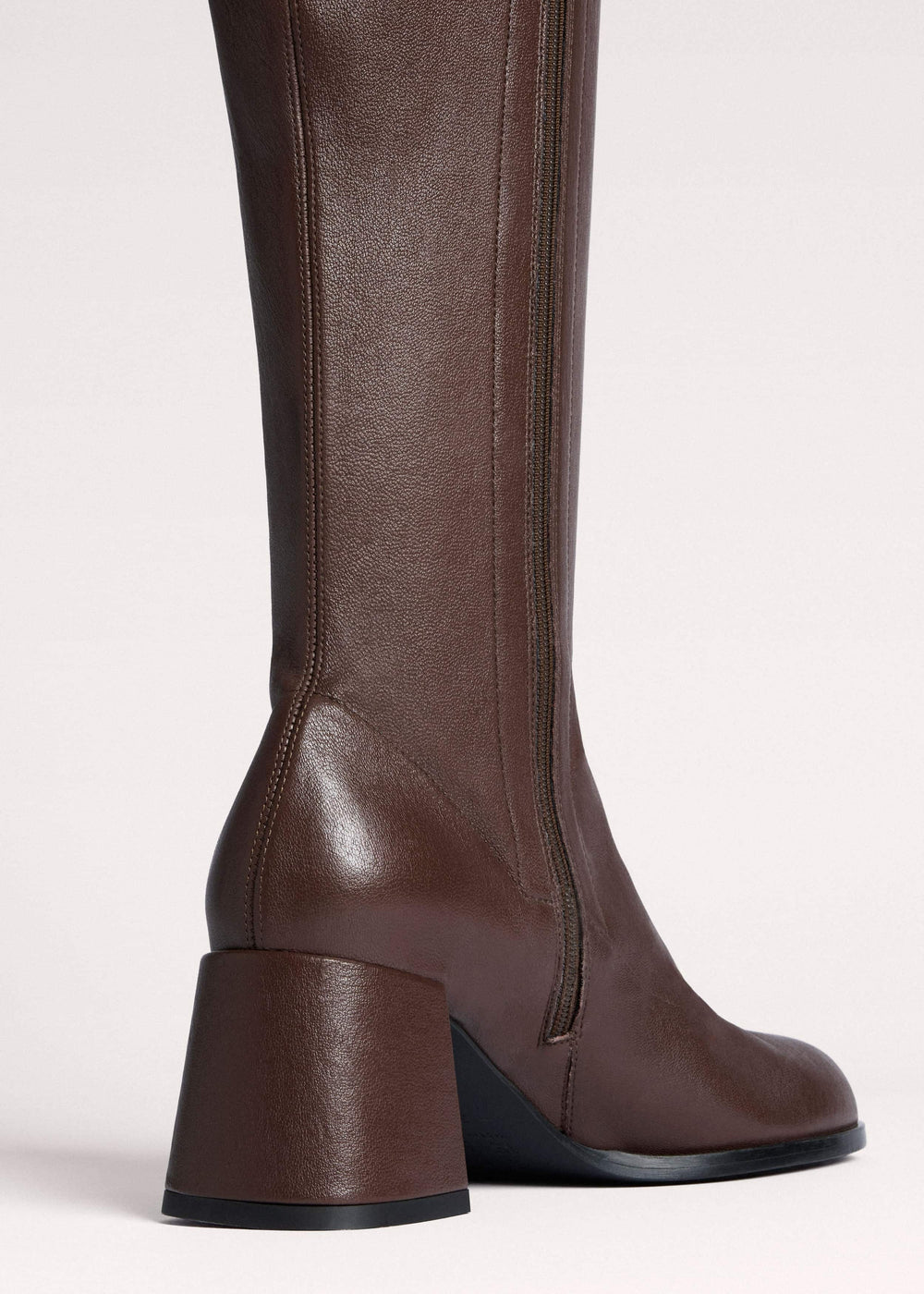 Brown Knee-High Stretch Boot