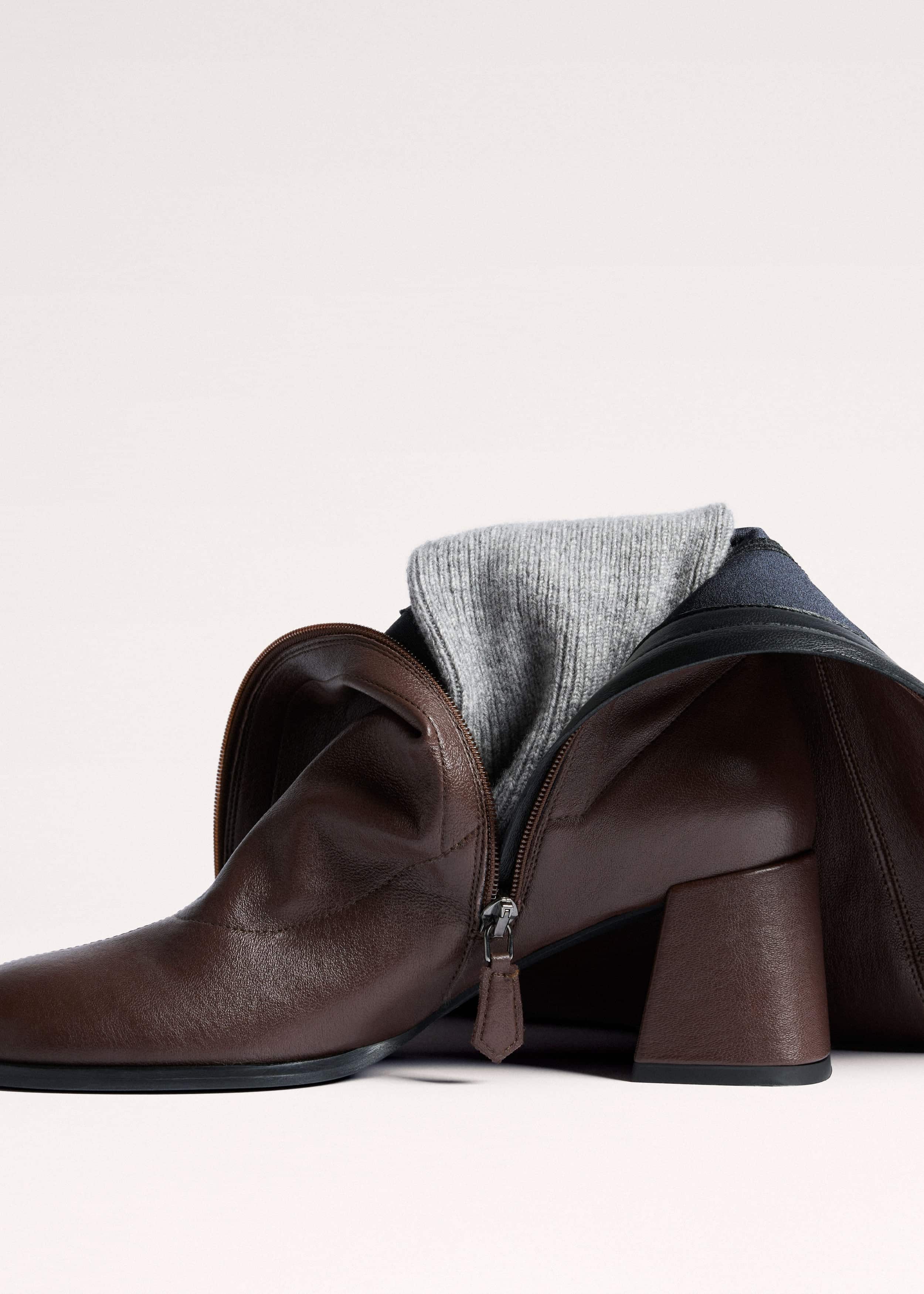 Brown Knee-High Stretch Boot