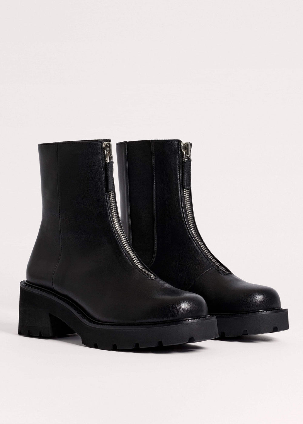 Black Zip Front Boot