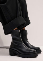 Black Zip Front Boot